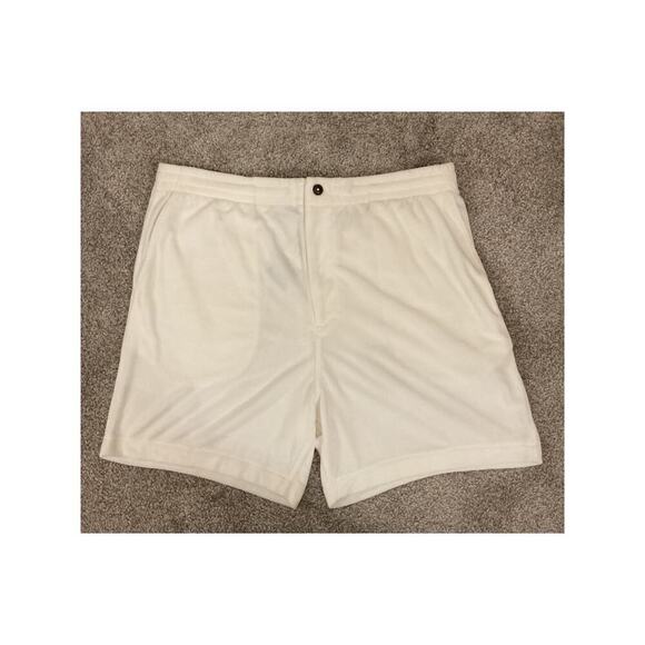 NWT Polo Ralph Lauren White Lux Terry Prep Shorts, sz XL - Picture 1 of 6